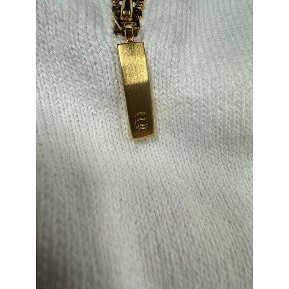 Vintage Escada sweater designer heavyweight nautical vibes gold zipper details c - Picture 11 of 13